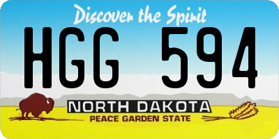 ND license plate HGG594