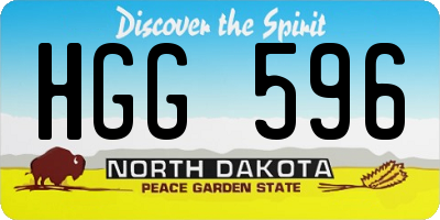 ND license plate HGG596