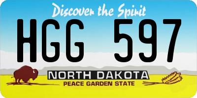 ND license plate HGG597