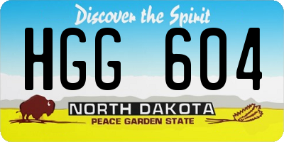 ND license plate HGG604
