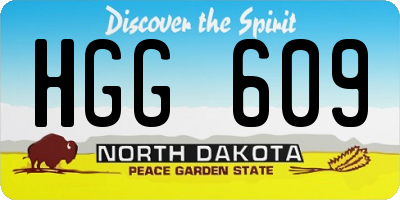ND license plate HGG609