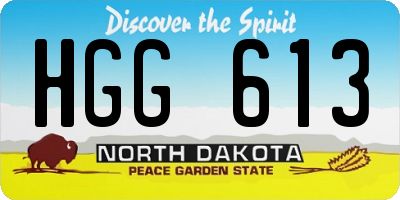 ND license plate HGG613