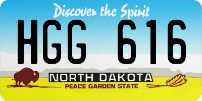 ND license plate HGG616
