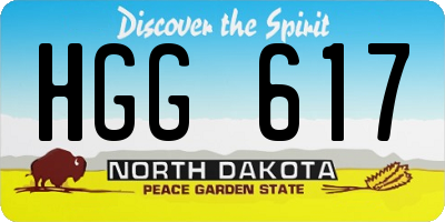 ND license plate HGG617