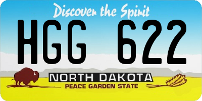 ND license plate HGG622