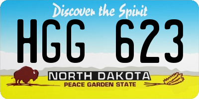 ND license plate HGG623
