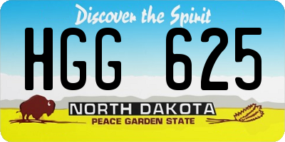 ND license plate HGG625