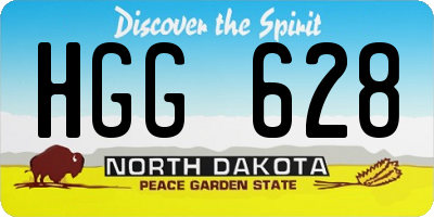 ND license plate HGG628
