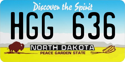 ND license plate HGG636