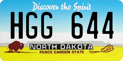 ND license plate HGG644