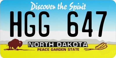 ND license plate HGG647