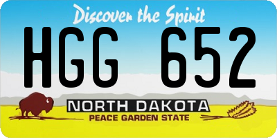 ND license plate HGG652