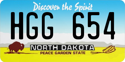 ND license plate HGG654