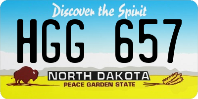 ND license plate HGG657