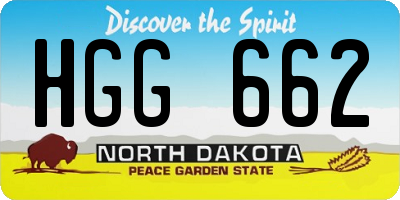 ND license plate HGG662