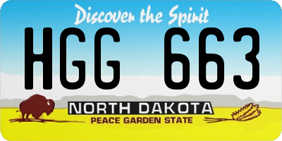 ND license plate HGG663