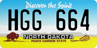 ND license plate HGG664