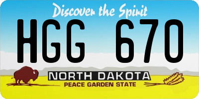 ND license plate HGG670