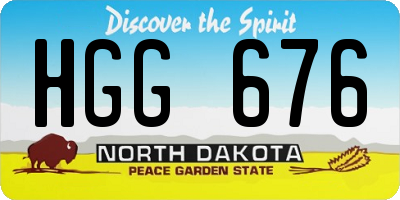 ND license plate HGG676