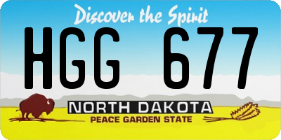 ND license plate HGG677