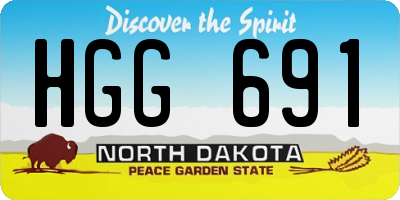 ND license plate HGG691