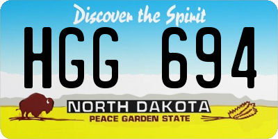 ND license plate HGG694