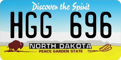 ND license plate HGG696