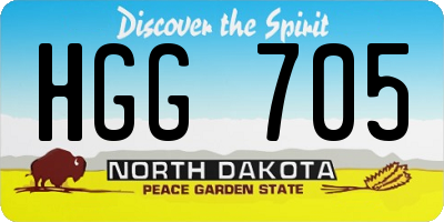 ND license plate HGG705