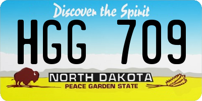 ND license plate HGG709