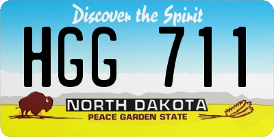 ND license plate HGG711