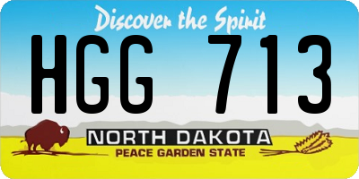 ND license plate HGG713