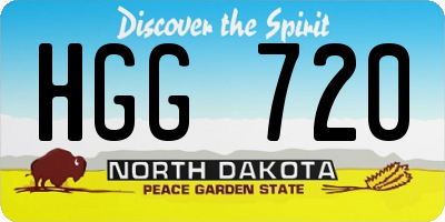 ND license plate HGG720