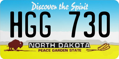 ND license plate HGG730