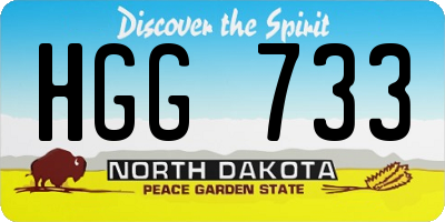 ND license plate HGG733