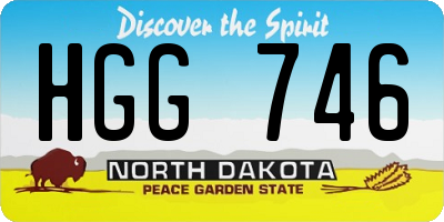 ND license plate HGG746