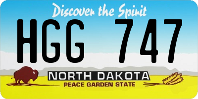 ND license plate HGG747