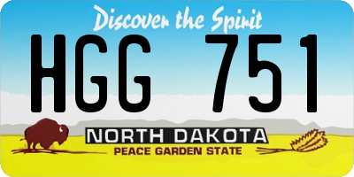 ND license plate HGG751
