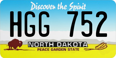 ND license plate HGG752