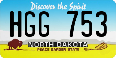 ND license plate HGG753