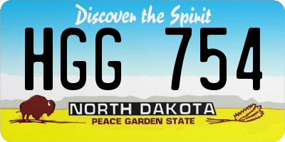 ND license plate HGG754