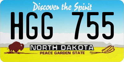 ND license plate HGG755
