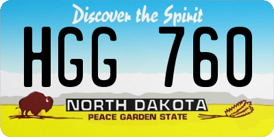 ND license plate HGG760