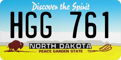 ND license plate HGG761