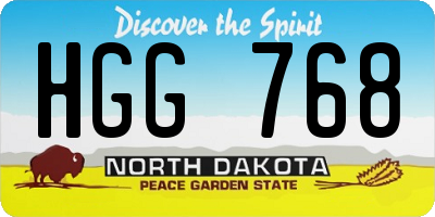 ND license plate HGG768
