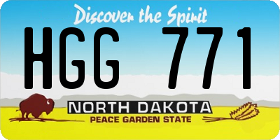 ND license plate HGG771