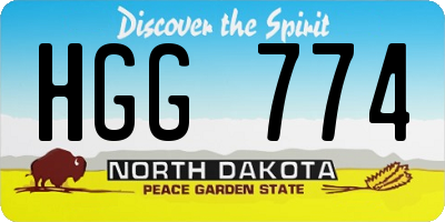 ND license plate HGG774