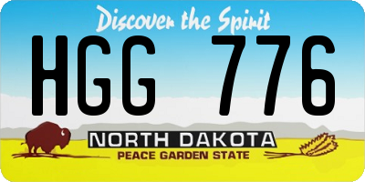 ND license plate HGG776