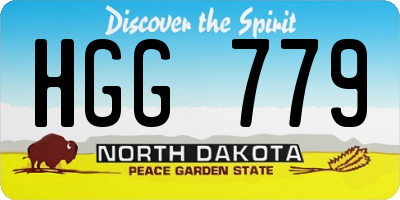 ND license plate HGG779