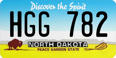 ND license plate HGG782