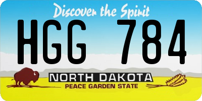 ND license plate HGG784